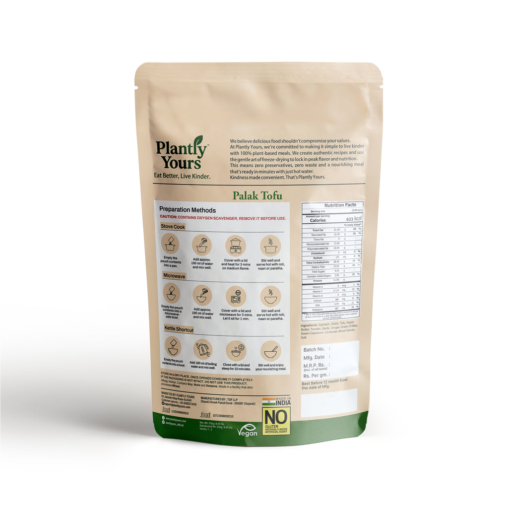 Palak Tofu - Nutrition & Preparation